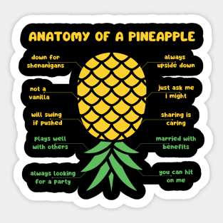 anatomy of a pineapple Sticker